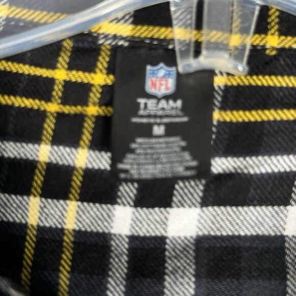 Pittsburgh Steelers Shirt Womens Medium Black Yellow Button Up NFL‎ Team Apparel - Picture 8 of 10